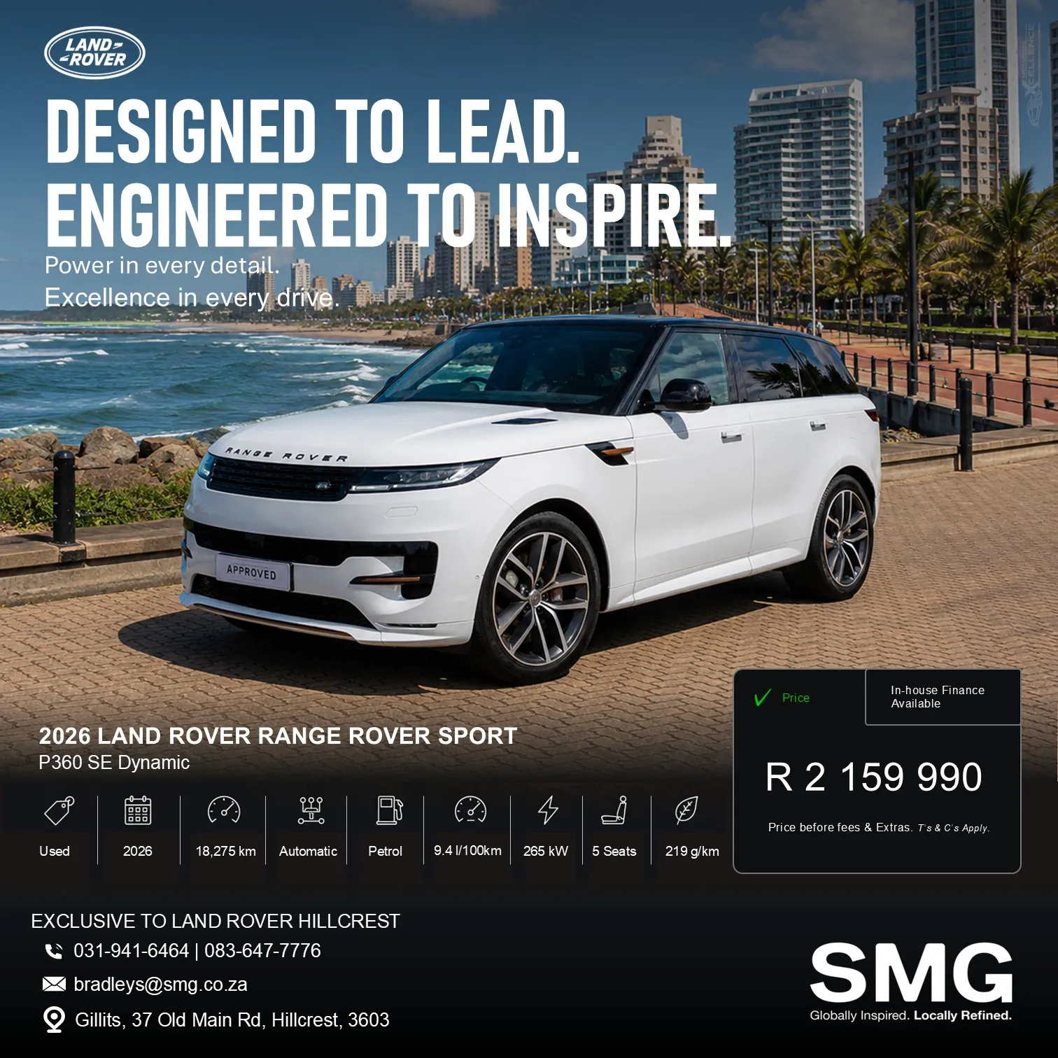 White SUV promotional advertisement