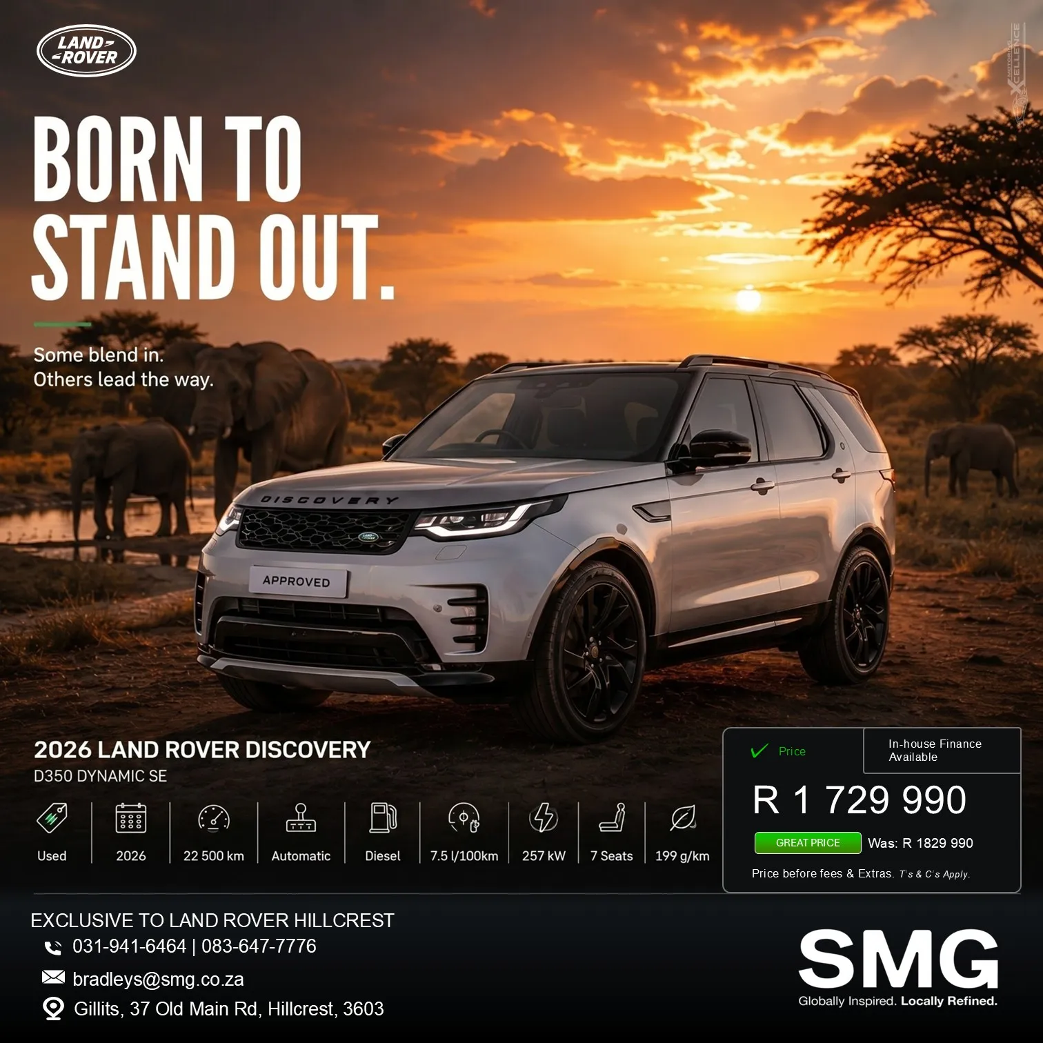 Silver SUV promotional advertisement