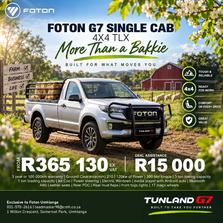 Foton G7 Single Cab 4x4 TLX